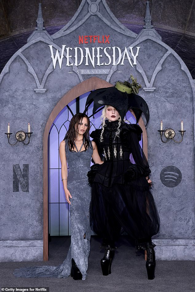 Gaga will guest star as Rosaline Rotwood, an iconic Nevermore Academy teacher whose mysterious past entwines with Jenna Ortega's Wednesday; The two seen August 28