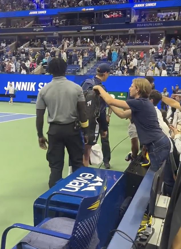 A US Open fan was caught trying to open and steal something from Jannik Sinner's bag