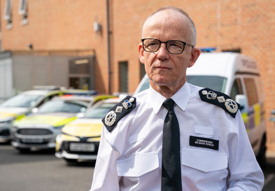 Sir Mark Rowley, Metropolitan Police Commissioner, at a police station.