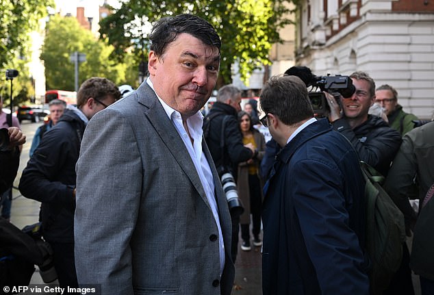 Linehan, pictured arriving at court today, is also charged with damaging Sophia Brooks' mobile phone to the value of £369 on October 27 last year