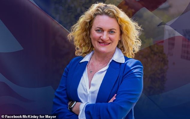 Conservative councillor Louise McKinlay (pictured), who is also campaigning to become mayor, blasted the message as 'bonkers' in a post on social media