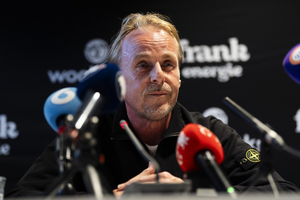 Michel Schaay at a press conference.