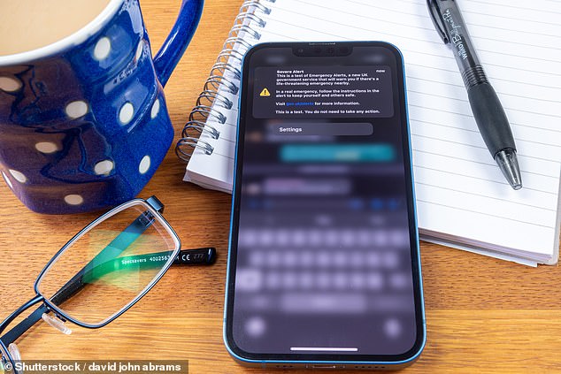 The loud sound of the emergency alert (pictured) may activate the body's flight-or-fight system, triggering an increase in heart rate, a spike in blood pressure, and a flood of stress hormones