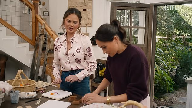 Meghan crafts with Chrissy Teigen whose trolling past has made her a controversial guest