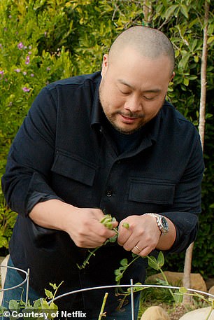 David Chang with Meghan. He is the star of the Netflix show Dinner Time Live