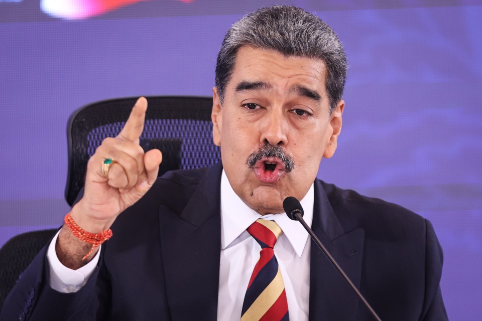 CARACAS, VENEZUELA - SEPTEMBER 01: President of Venezuela Nicolás Maduro speaks during a press conference at Hotel Melia Caracas on September 01, 2025 in Caracas, Venezuela. Maduro stated that his government is targeted by 8 military ships and 1,200 misiles; what he called the largest threat on Venezuela in the last 100 years. (Photo by Jesus Vargas/Getty Images)