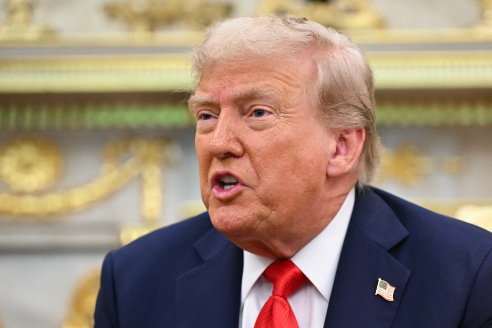 US President Donald Trump speaks a he meets with Polish President Karol Nawrocki in the Oval Office at the White House in Washington, DC on September 3, 2025. (Photo by SAUL LOEB / AFP) (Photo by SAUL LOEB/AFP via Getty Images)