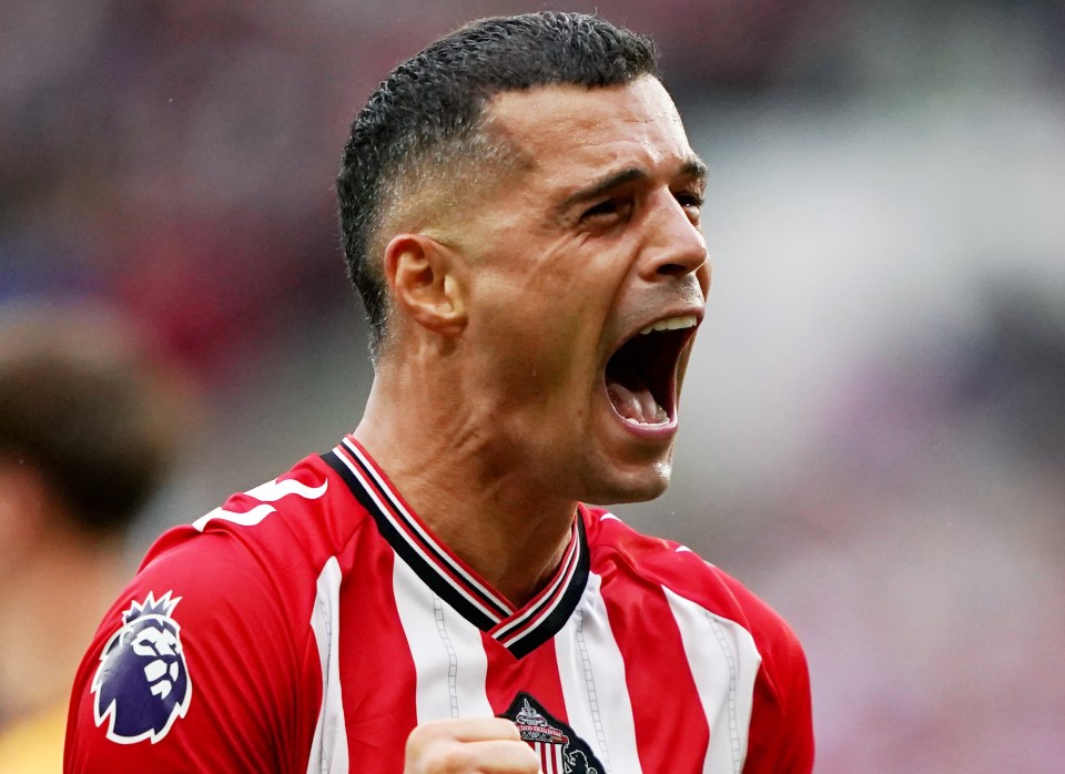 Granit Xhaka celebrating a goal.
