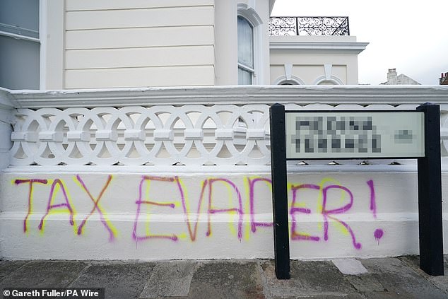 Ms Rayner's apartment in Hove, East Sussex, was targeted overnight following her tearful admission that she failed to pay enough stamp duty on the £800,000 property