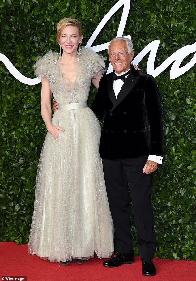 The designer with Cate Blanchett at The Fashion Awards 2019 at the Royal Albert Hall on December 2, 2019 in London