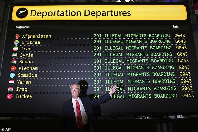 Mr Farage has repeatedly and eloquently articulated the gathering public anger over the small boats crisis and the uncontrolled mass immigration which, if not curbed, will eventually turn this country into somewhere else