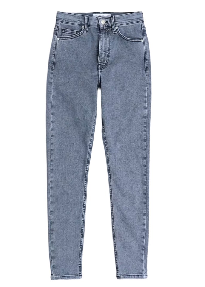Light gray skinny jeans.