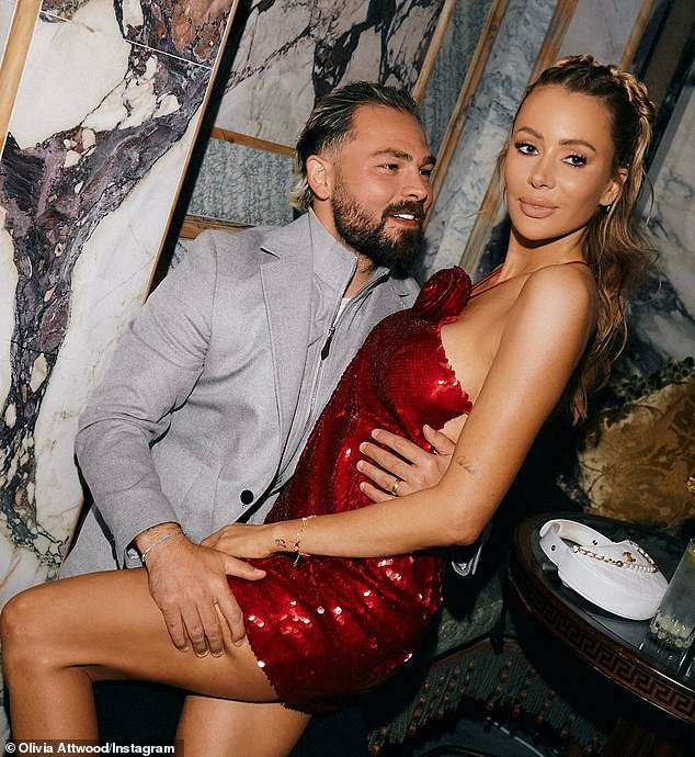 Olivia's night out comes after she addressed growing concerns for her marriage with Bradley (pictured together) after she was pictured cosying up to Pete Wicks in Ibiza