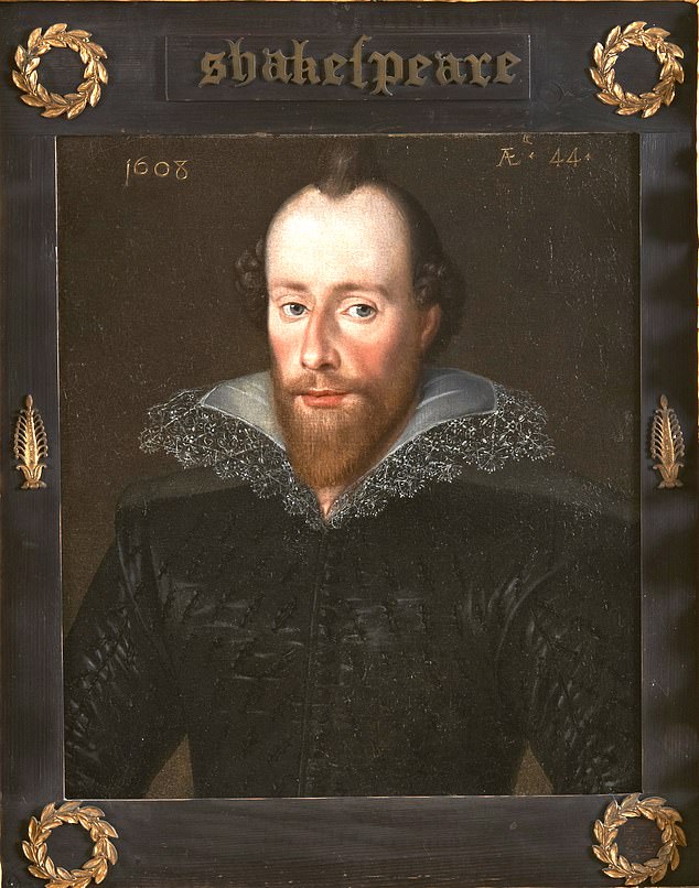 The protrait appears to confirm a widely held belief that Shakespeare (pictured) was bisexual despite his 34-year marriage to Anne Hathaway