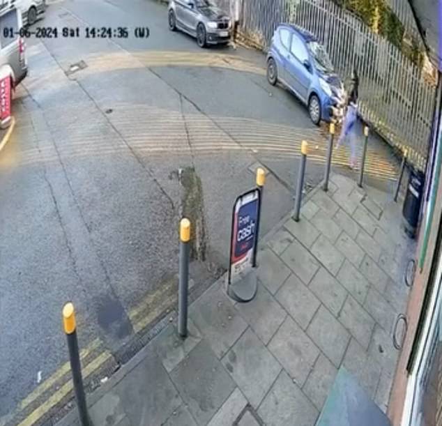In another CCTV clip, Houghton was seen emerging from a shop after fraudulently using the stolen card to make a purchase