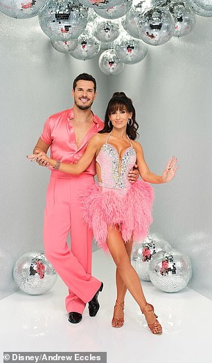 Pictured: Hilaria and her dance partner Gleb Savchenko