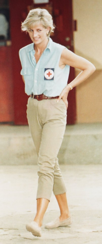 Princess Diana at an orthopedic hospital in Luanda, Angola.