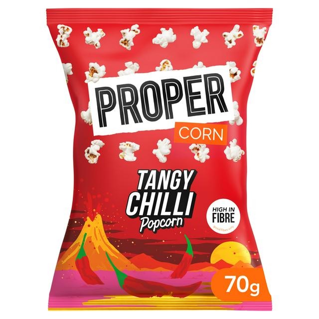 Bag of Propercorn tangy chilli popcorn.