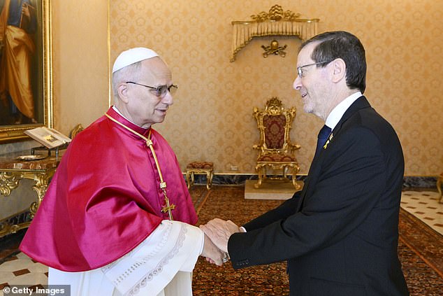 The Israeli president met with Pope Leo XIV on Thursday, with the Vatican leader stressing the need for a two-state solution and permanent peace