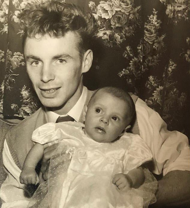 Nadine Dorries as a baby with her father, a bus driver, in Liverpool. She grew up in Breck Road, Anfield, one of the most economically and socially deprived wards in the country