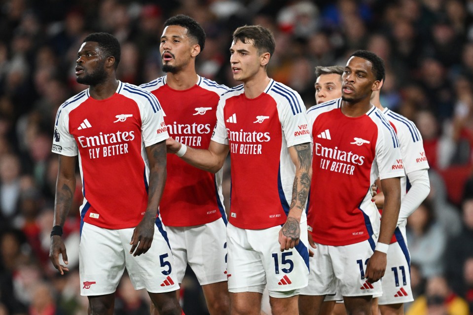 Arsenal players during a match.
