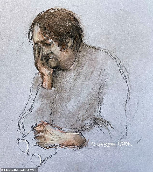 Court artist sketch of the surgeon, who pleaded guilty to two charges of fraud at Truro Crown Court