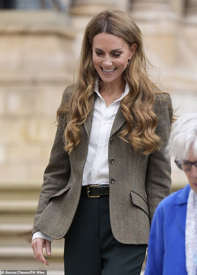 Kate, 43, showed off her newly blonde locks, while both royals appeared to be sporting a tan