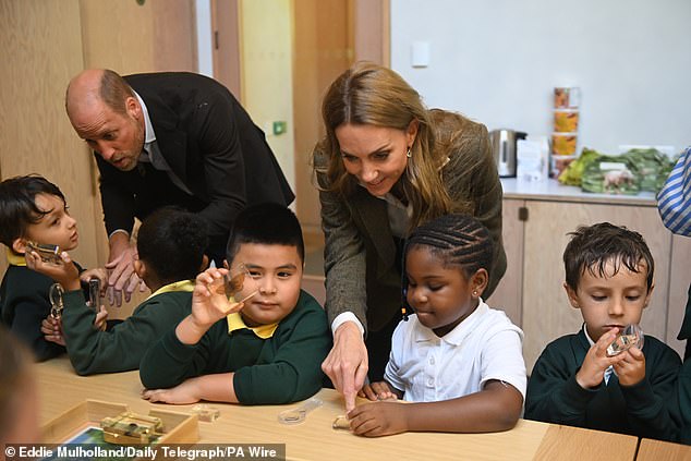 The couple met with children and young people taking part in learning programmes which see them connecting with nature and boosting biodiversity