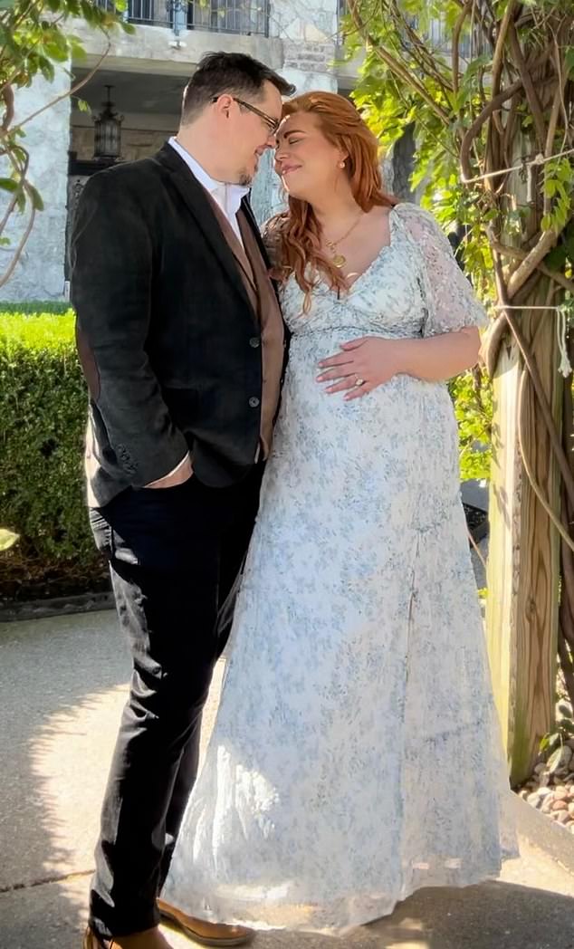 Rachael's husband Brad reacted with joy and surprise when her pregnancy test turned positive