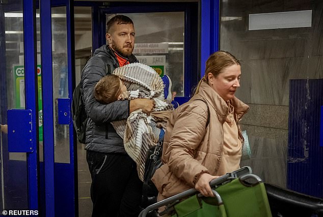 Several people, including children, have been forced to seek shelter in underground bunkers after Russia's onslaught