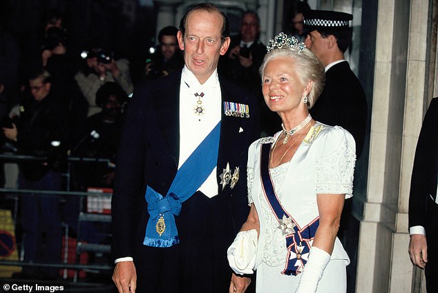 Married to Prince Edward, the Duke of Kent, cousin to Queen Elizabeth, the couple, pictured together in 1991, have three children: George, Earl of St Andrews, Lady Helen Taylor, and Lord Nicholas Windsor