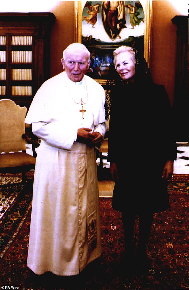 Pope John Paul II receiving the Duchess of Kent - who converted to Roman Catholicism - during a private audience at the Vatican in 1994