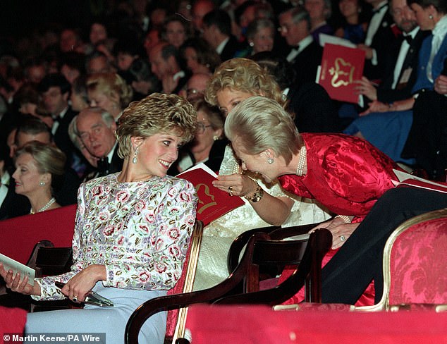 Diana, the Princess of Wales talking to The Duchess of Kent at Earls Court in London at a celebration of the 40th anniversary of The Queen's Accession in 1992