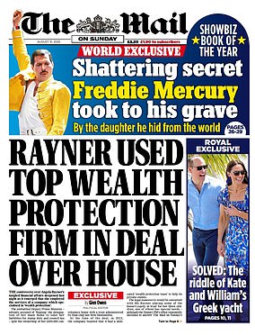 The Mail on Sunday on August 31
