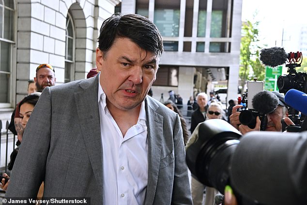 The comedy writer - seen here leaving court yesterday after the conclusion of the first day of proceedings - denies harassment