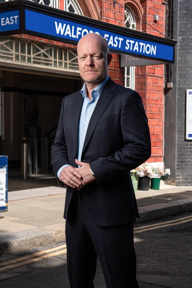 Jake Wood as Max Branning outside Walford East Station.