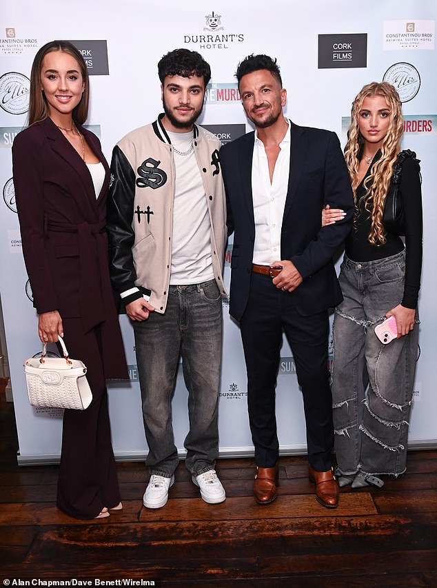 Peter pictured iwith his new wife, Emily, and his son, Junior, and Princess, amid his ongoing feud with the children's mother, Katie, which is examined at length in the new Daily Mail show