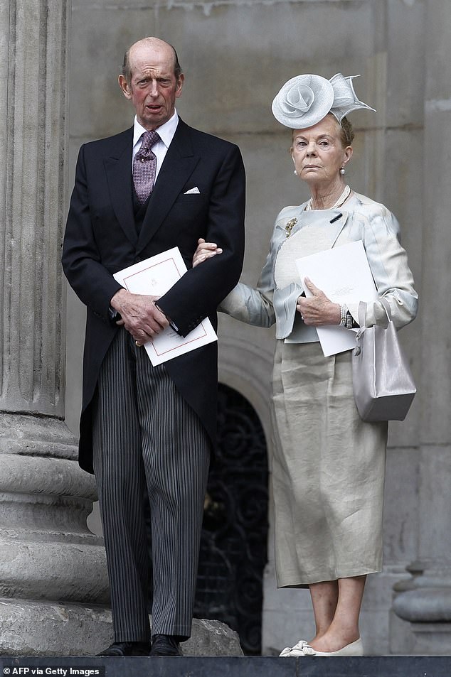 Pictured: the Duke and Duchess of Kent together outside of St Paul's Cathedral in June 2012