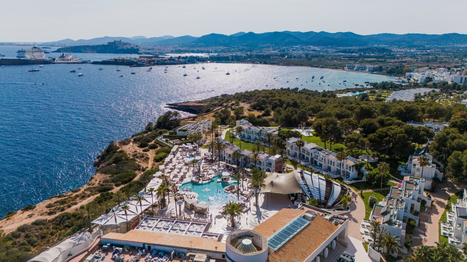 Aerial view of Posh Pacha Ibiza resort.