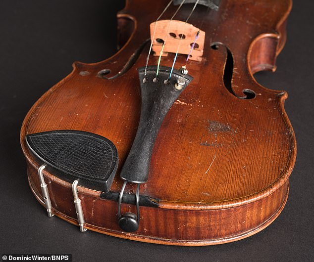 Now, the violin (pictured) has been placed on the market at an estimated price of £200k to £300k, while his bicycle saddle could also fetch up to £50,000. It is being sold by auctioneers Dominic Winter, of Cirencester, Gloucestershire