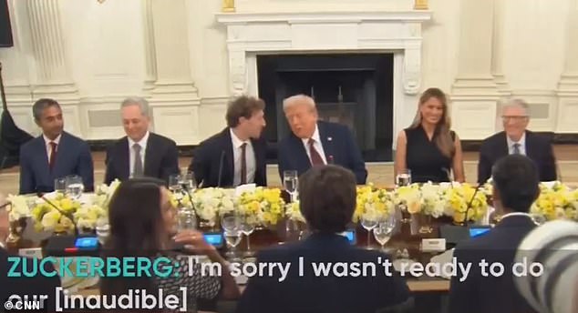 Zuckerberg was caught admitting to Trump that he wasn't prepared for the question and didn't know 'which number' that the president 'wanted to go with'