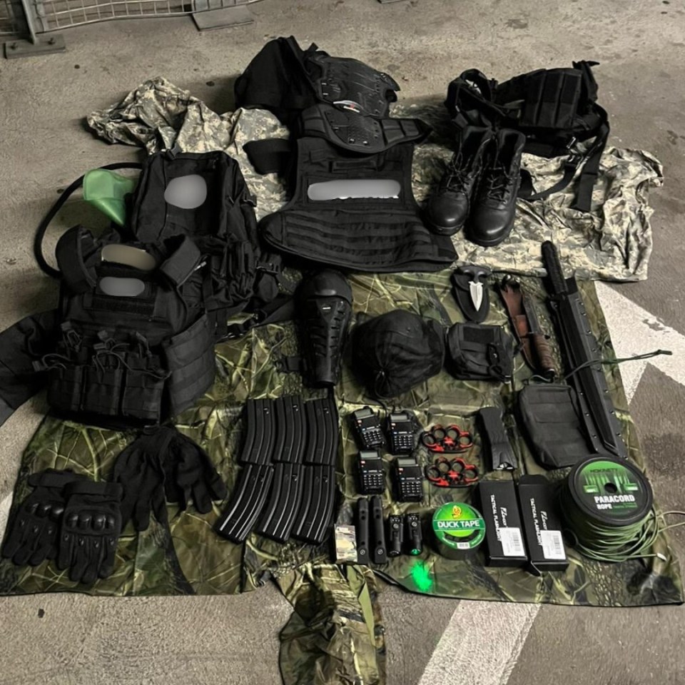Joshua Michael Richardson's confiscated tactical gear.
