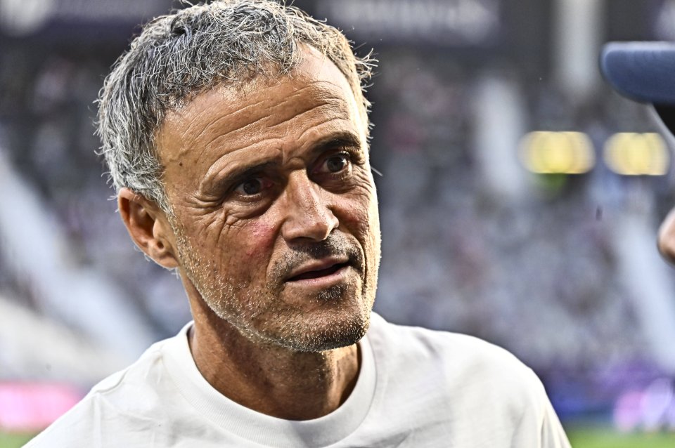 Luis Enrique, PSG manager, at a Ligue 1 match.