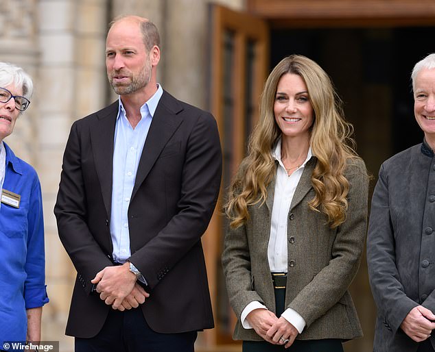 Kate was spotted with noticeably lighter and brighter locks as she visited the newly renovated gardens at the Natural History Museum yesterday alongside Prince William