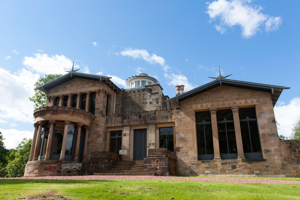 Exterior of Holmwood House in Glasgow, Scotland.