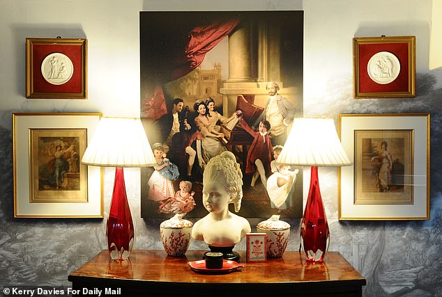 Laurence put a personal spin on a recreation of a portrait, adding his family's faces