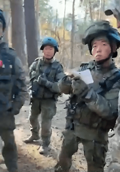 North Korean soldiers training in Russia.