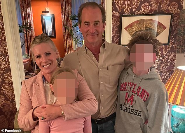 Kristin Cabot with her 'blindsided' husband Andrew and their children last year