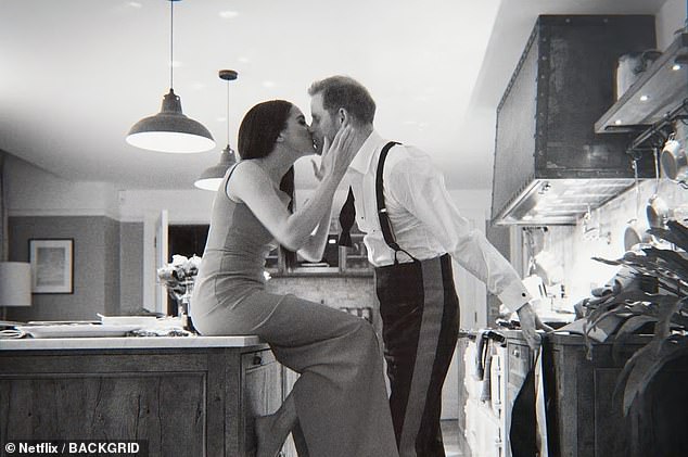 Harry and Meghan inside the kitchen of Frogmore Cottage