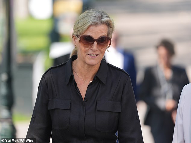 Prince Edward 's wife Sophie was the first member of the royal family to be seen since the Duchess of Kent's death